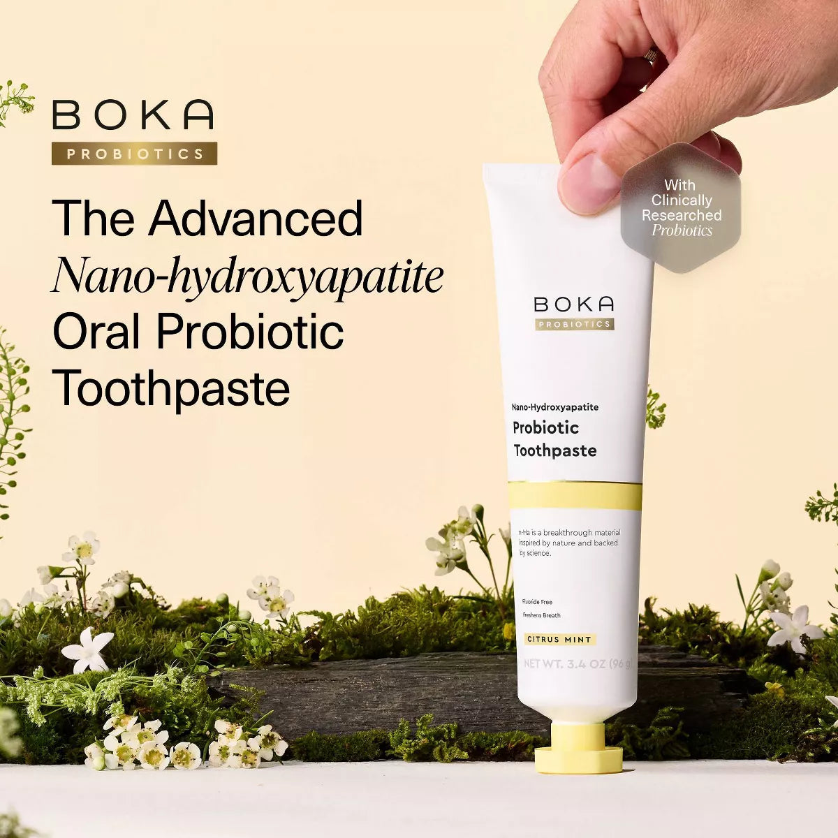 Boka N-Ha Probiotic Toothpaste - Citrus Mint - 3.4Oz: Gel, 1-Pack, Nanohydroxyapatite