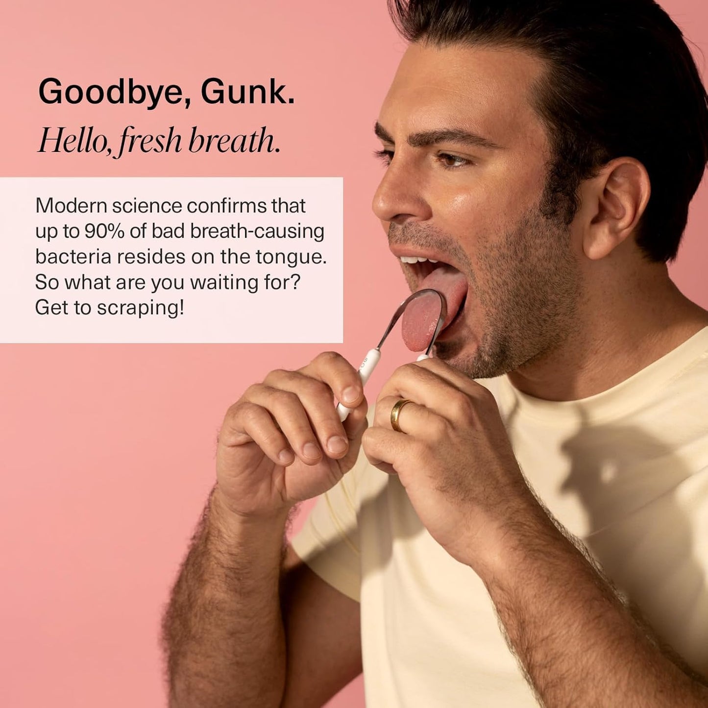 Tongue Scraper for Adults & Kids with Case - Stainless Steel Tongue Cleaner W/Linen Travel Pouch - Scrubber to Remove Tongue Buildup and Freshens Breath (Pack of 1)