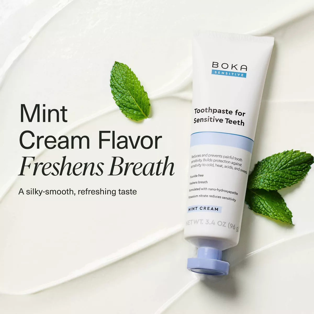 Boka N-Ha Sensitive Toothpaste - 3.4Oz: Gel, Mint, Nanohydroxyapatite, 1-Pack