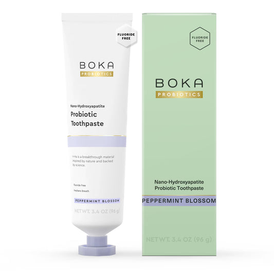 Probiotic Toothpaste, Nano Hydroxyapatite Toothpaste, Fluoride Free, Dental Probiotics, Peppermint Blossom, 3.4Oz