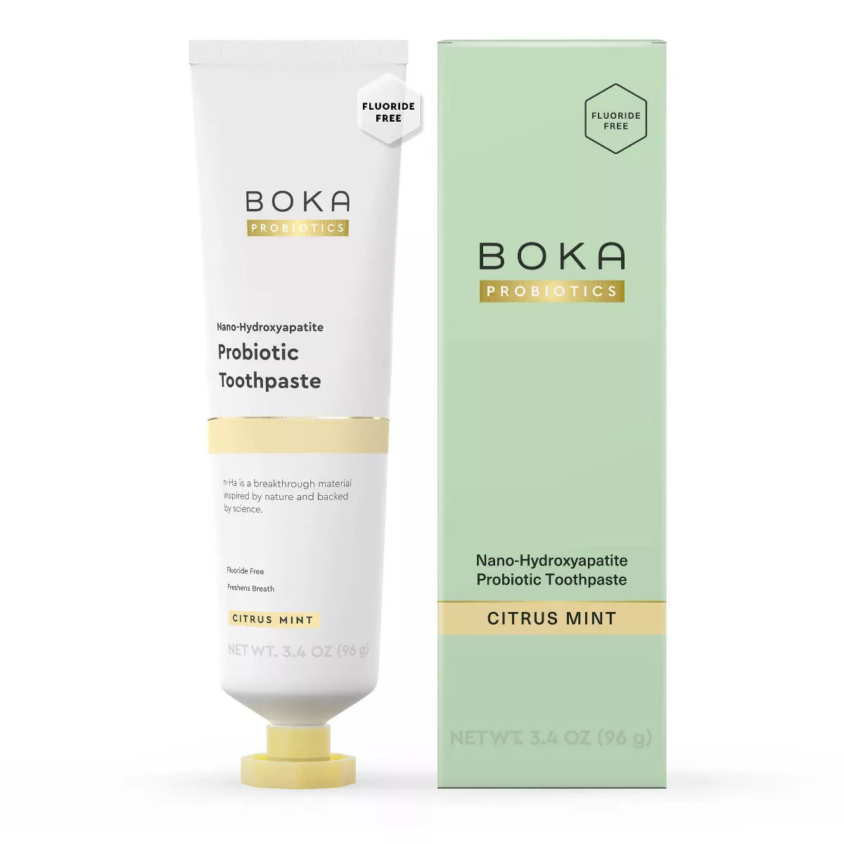 Boka N-Ha Probiotic Toothpaste - Citrus Mint - 3.4Oz: Gel, 1-Pack, Nanohydroxyapatite