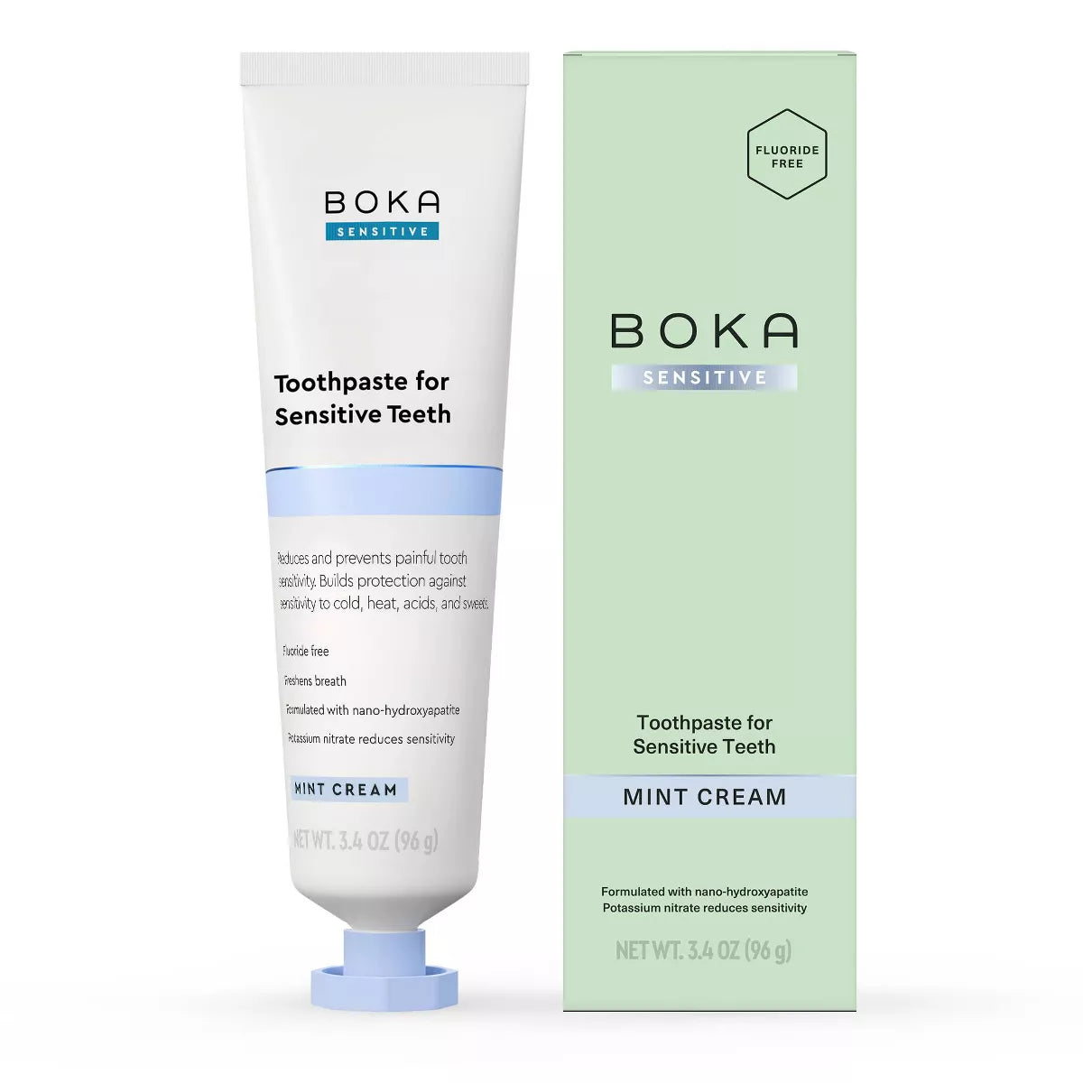 Boka N-Ha Sensitive Toothpaste - 3.4Oz: Gel, Mint, Nanohydroxyapatite, 1-Pack