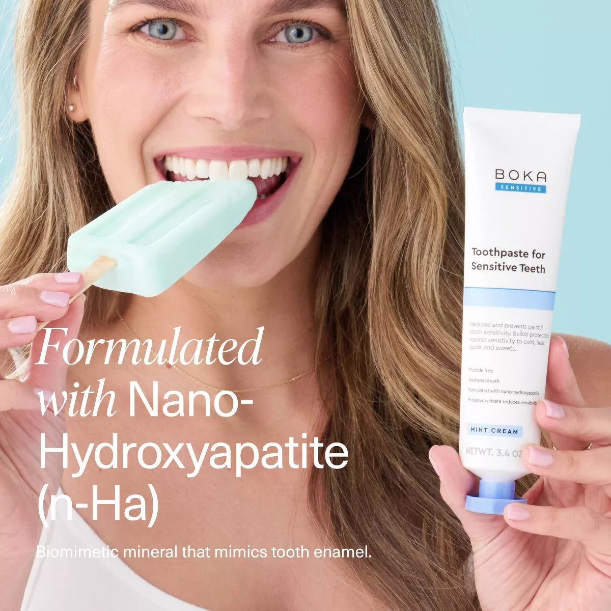 Boka N-Ha Sensitive Toothpaste - 3.4Oz: Gel, Mint, Nanohydroxyapatite, 1-Pack