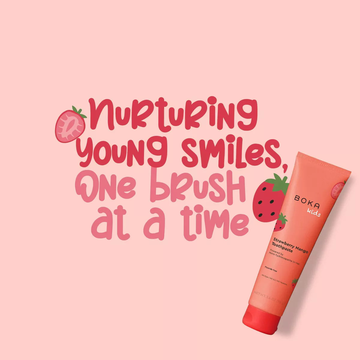 Boka Kids' Fluoride-Free Nano Hydroxyapatite Toothpaste - Strawberry Mango - 3.4Oz: Gel, 1-Pack