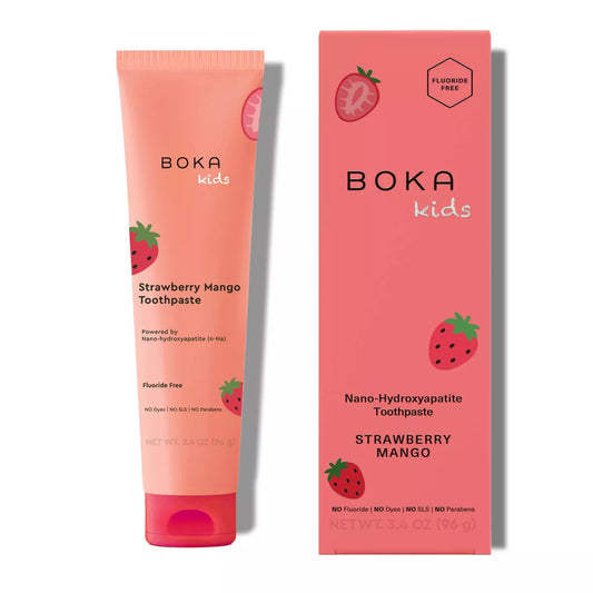 Boka Kids' Fluoride-Free Nano Hydroxyapatite Toothpaste - Strawberry Mango - 3.4Oz: Gel, 1-Pack