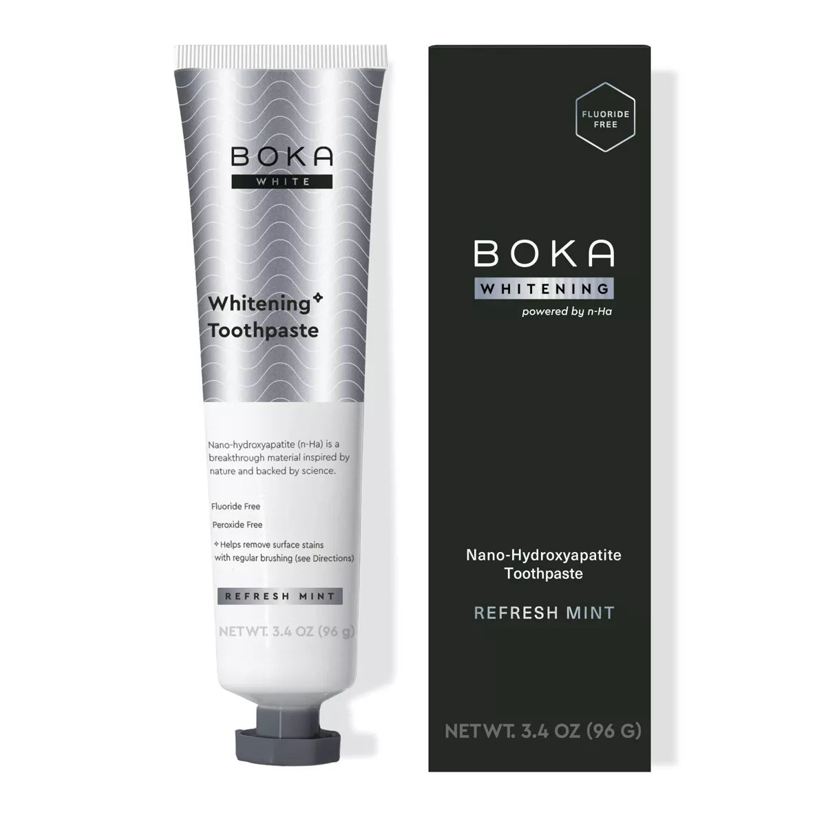 Boka Whitening- Fluoride Free- Nano Hydroxyapatite Toothpaste - 3.4Oz: Peppermint Flavor, Non-Toxic Formula