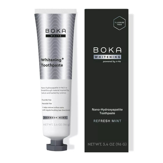 Boka Whitening- Fluoride Free- Nano Hydroxyapatite Toothpaste - 3.4Oz: Peppermint Flavor, Non-Toxic Formula